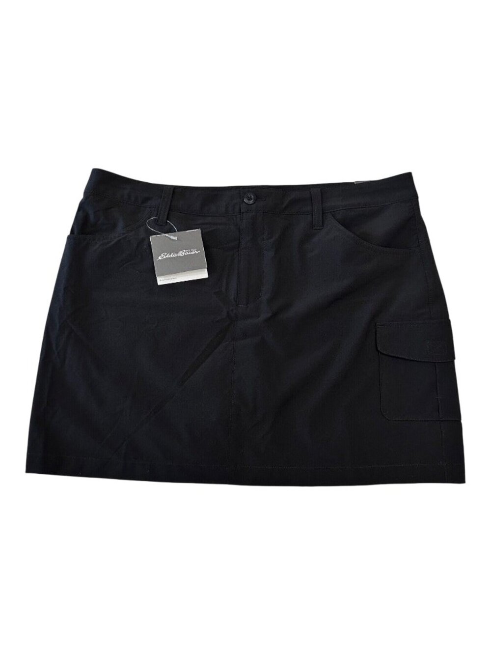 Eddie Bauer Adventurer Women Black Cargo Short Skort SZ 14  Summer -Outdoor NWT